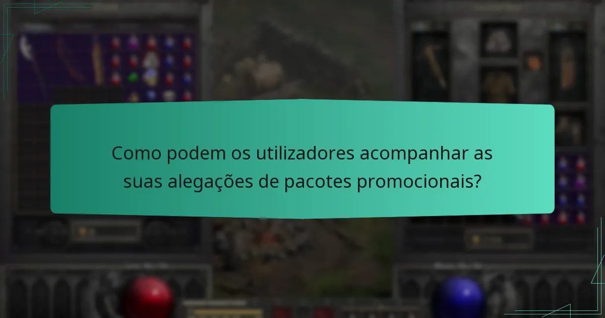 Como podem os utilizadores acompanhar as suas alegações de pacotes promocionais?