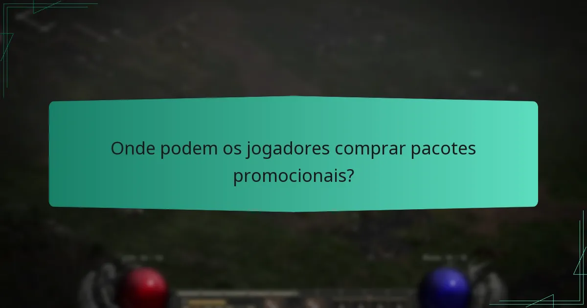 Onde podem os jogadores comprar pacotes promocionais?
