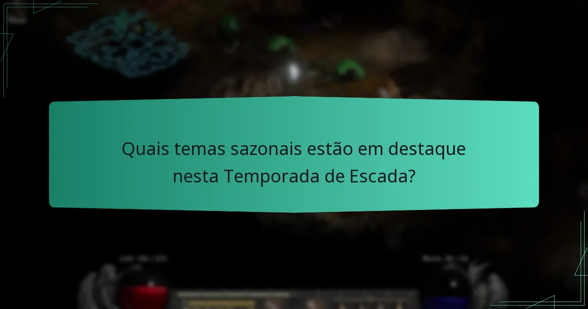Quais temas sazonais estão em destaque nesta Temporada de Escada?